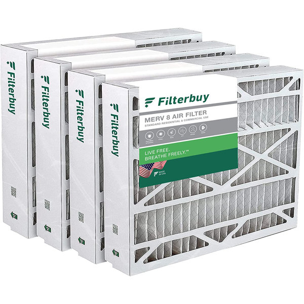 Filterbuy 20x23x5 Air Filter MERV 8, Pleated HVAC AC Furnace Filters Replacement for Carrier